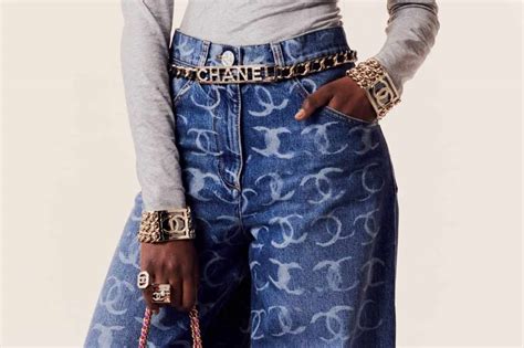 chanel printed denim jeans|Chanel jeans for men.